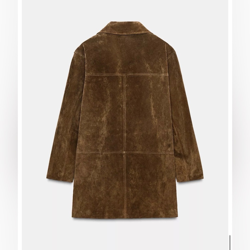 Long real leather Suede Jacket - Picture 5 of 5